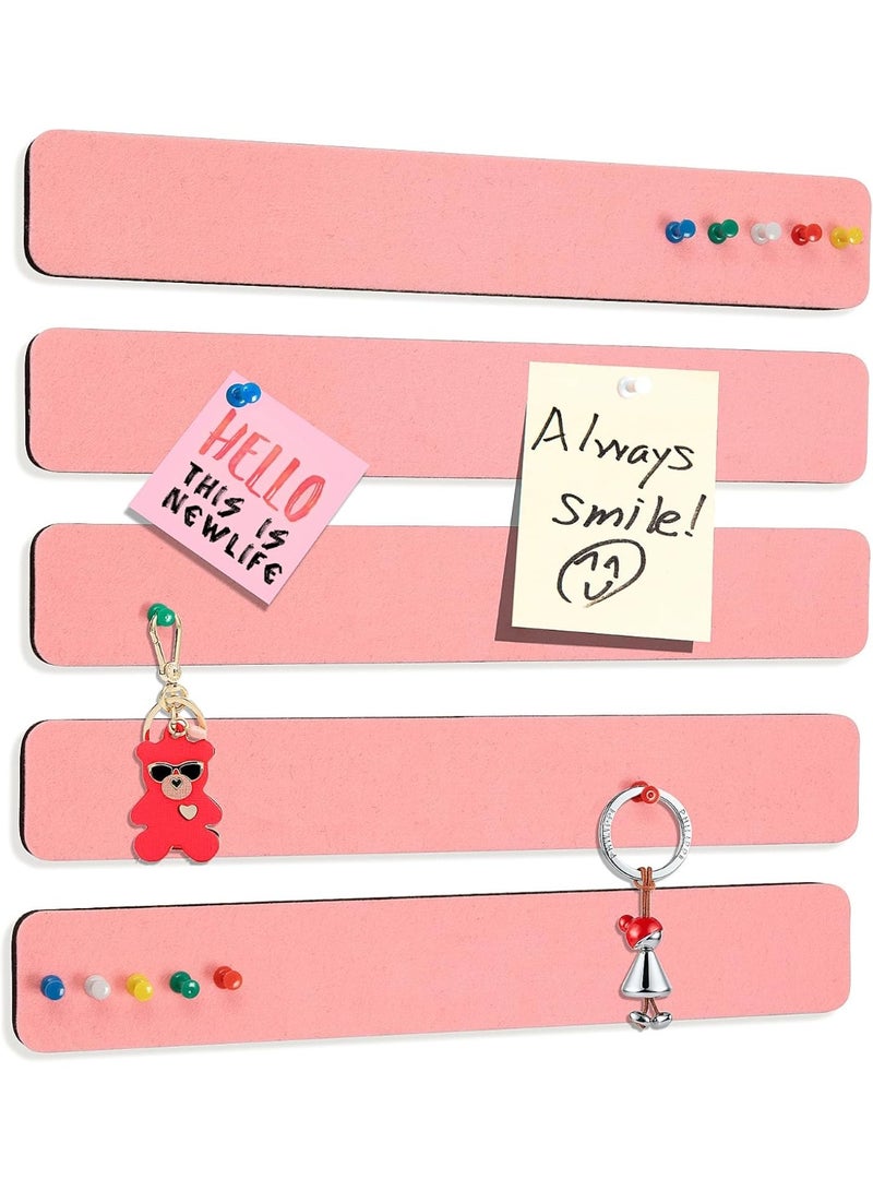 Little gorilla 5 Pack Bulletin Board Strips, Felt Pin Board Bar with 35 Push Pins Self-Adhesive Felt Bulletin Board for Office School Home Wall Decoration, for Organize Memo, Photos, Display（Light Pink） - Image 1