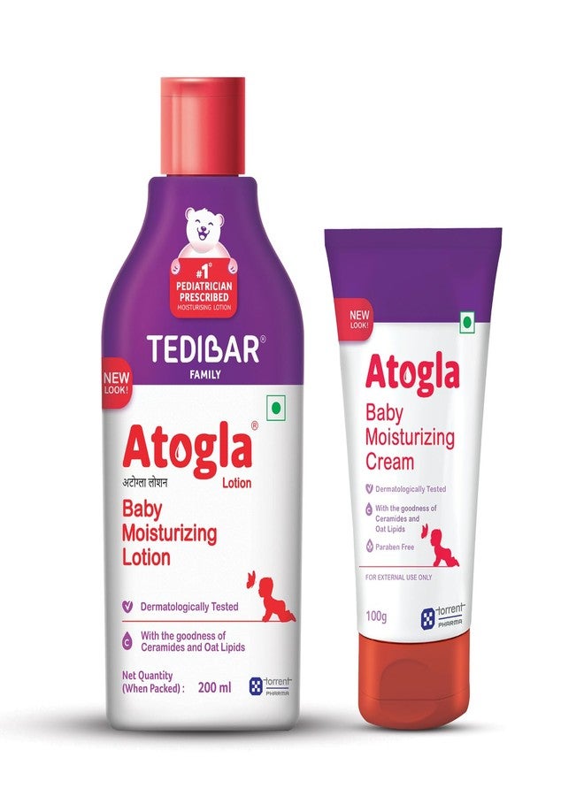 TEDIBAR Atogla Baby Cream 100g (Pack of 2) from Tedibar Family | Advanced Gentle Moisturising Cream for Baby - By Torrent Pharma - Image 1