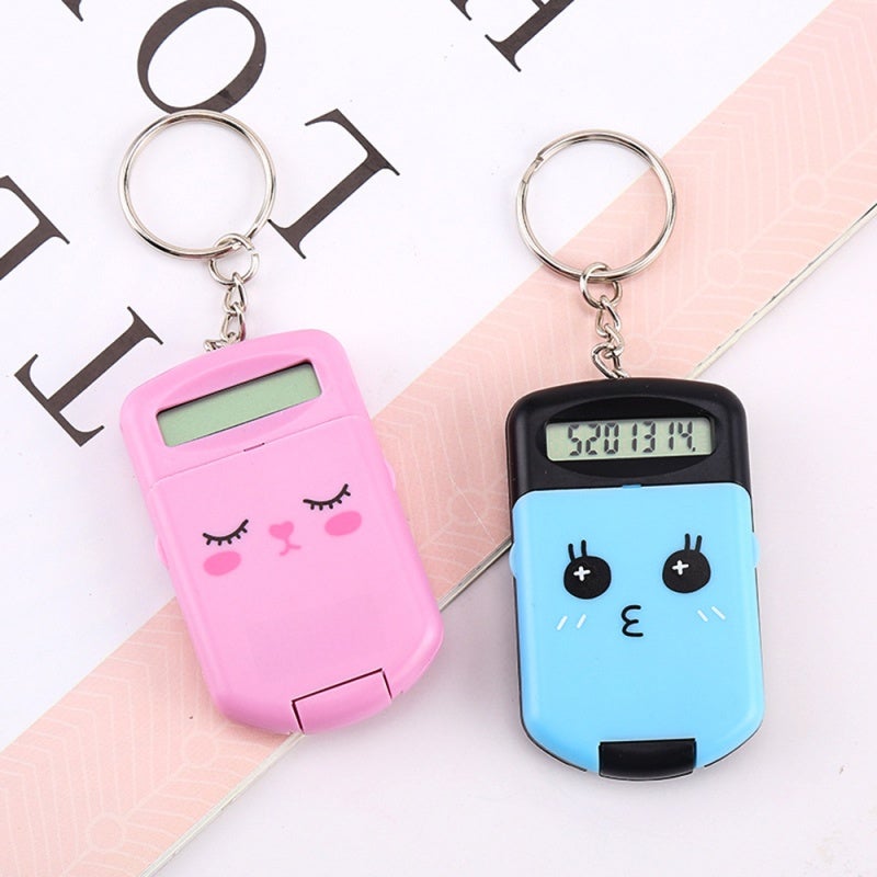 Basic Calculator: 8 Digits Display Portable Lightweight Mini Electronic Calculator - Sensitive Press Key With Keychain for Children Students Friends - Image 5
