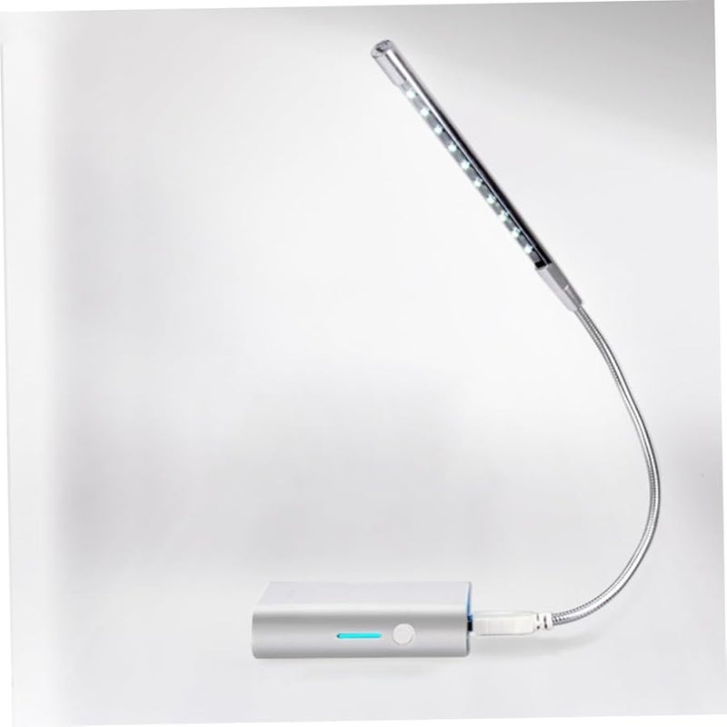 مصباح رقبة LED بمنفذ USB قابل لتعديل السطوع باللون الفضي للاستخدام على المكتب وأجهزة الكمبيوتر المحمولة وبجانب السرير - Image 4