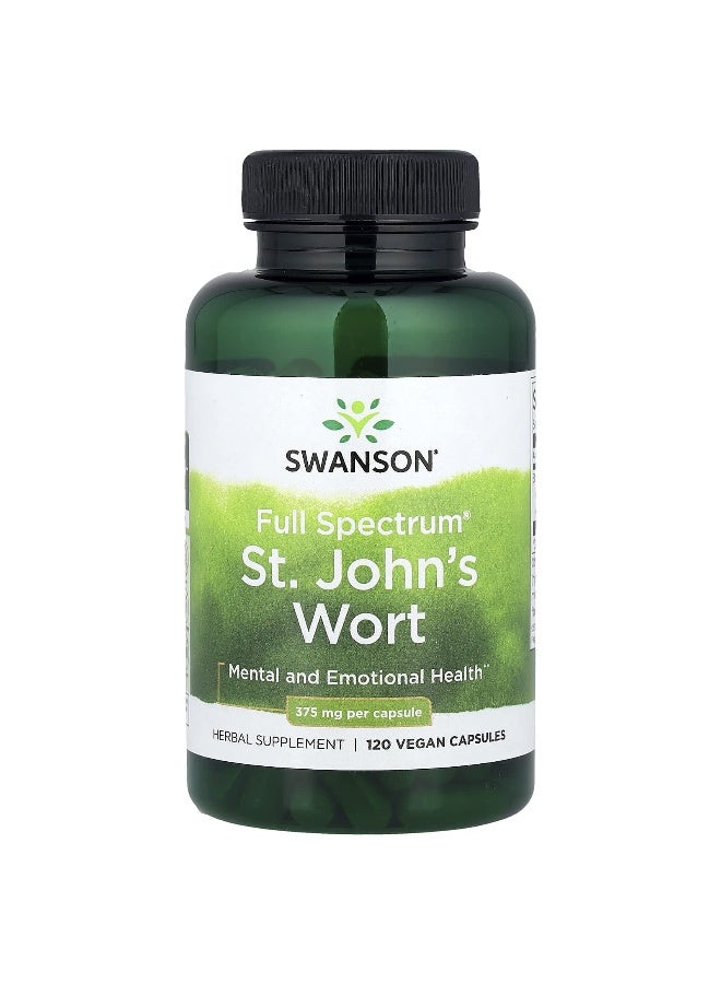 SWANSON Swanson, Full Spectrum® St. John's Wort, 375 mg, 120 Vegan Capsules  - Image 1