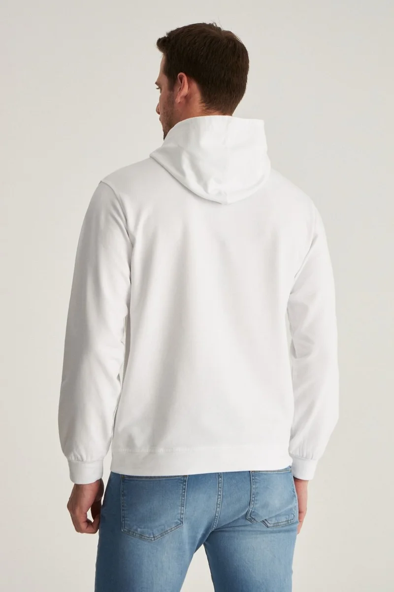 D'S DAMAT Relaxed Fit White Cotton Logo Printed Sweatshirt 8HCE2ORT01001
