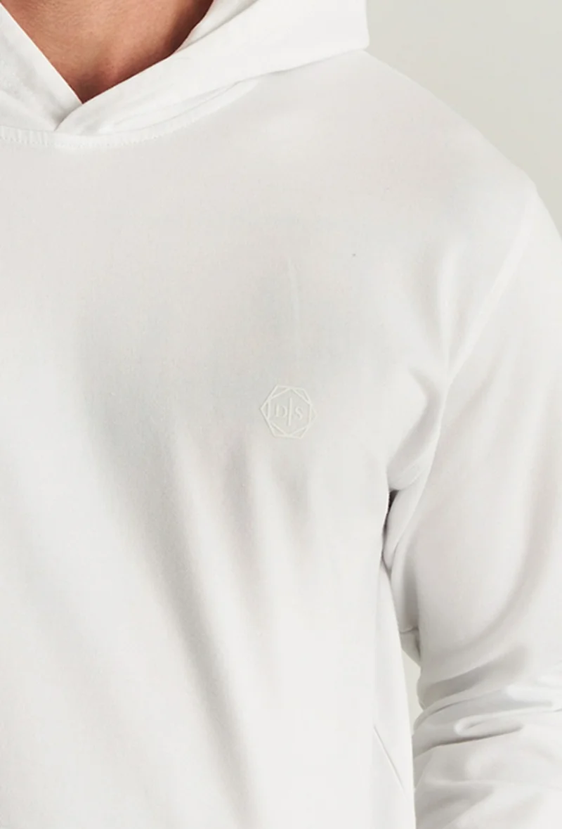 D'S DAMAT Relaxed Fit White Cotton Logo Printed Sweatshirt 8HCE2ORT01001