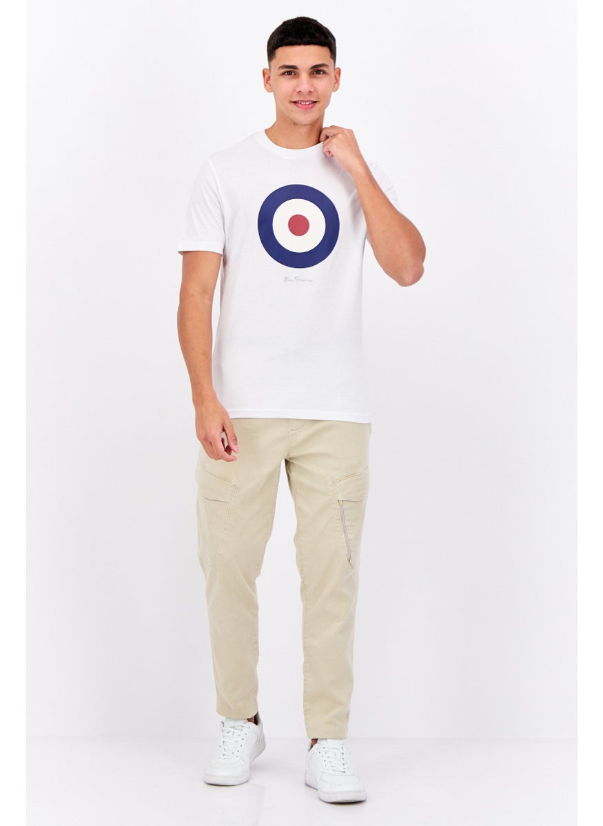 Ben Sherman - Men Crew Neck Short Sleeve Brand Logo T-Shirt, White - Image 1