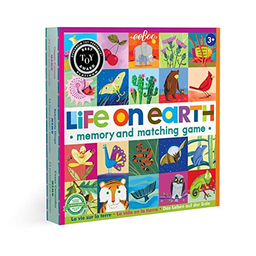 eeBoo Memory and Matching Game Life on Earth 24 Pairs Develops Recognition Concentration Memory Vocabulary Skills Age 3 - Image 1
