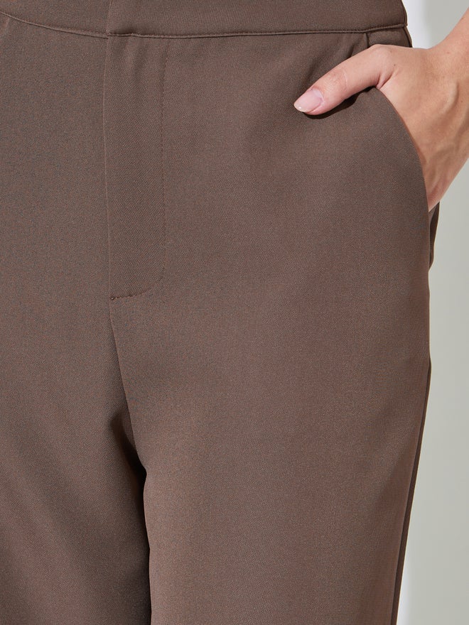 ستايلي بنطال سادة بأرجل واسعة - Image 3