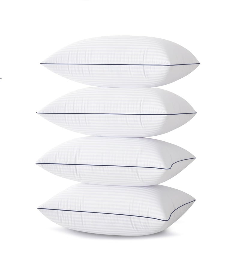 9villa Hotel Collection Fiber Pillows for Sleeping Soft, Cooling, Luxury Microfiiber Pillow for Neck Pain Relief Suitable, Stomach or Side Sleepers (Standard Size, 27x17 Inches) Set of 4 - Image 1