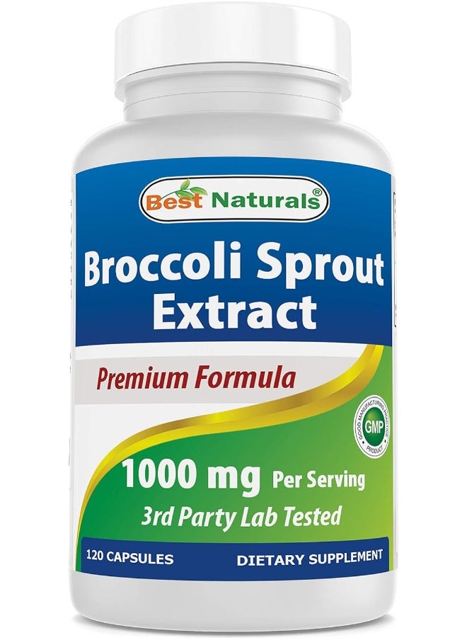 Best Naturals Broccoli Sprouts Extract, 1000 Mg, 120 Count  - Image 1