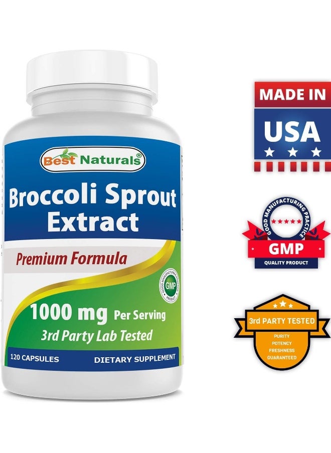 Best Naturals Broccoli Sprouts Extract, 1000 Mg, 120 Count  - Image 3