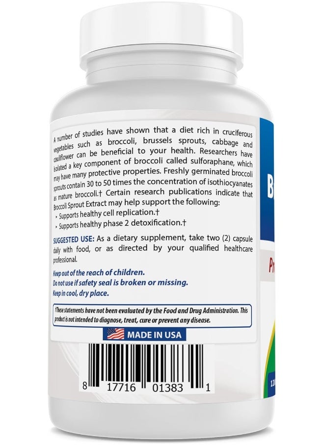 Best Naturals Broccoli Sprouts Extract, 1000 Mg, 120 Count  - Image 5