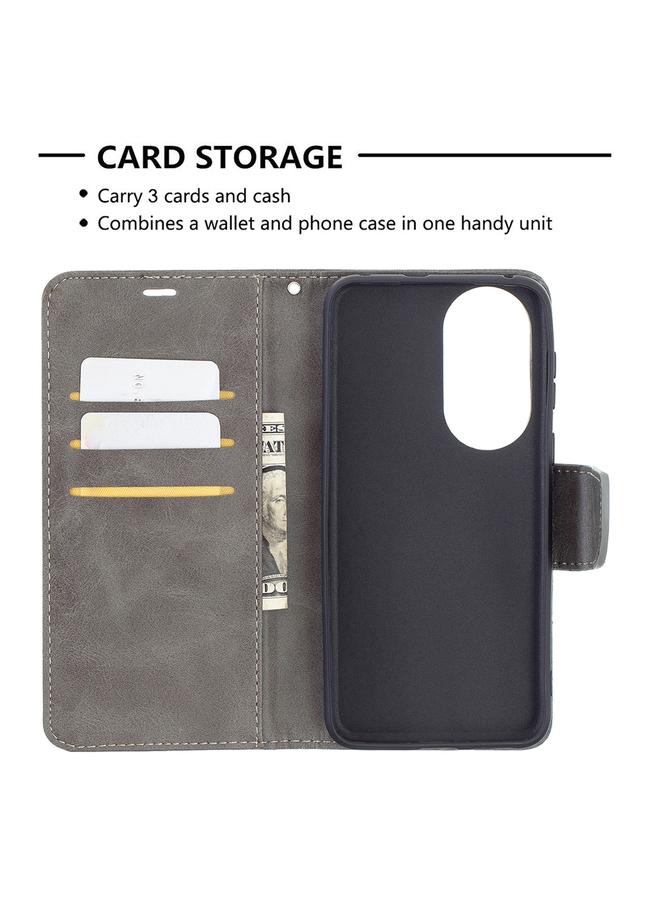 S-TOP Case For Huawei P50 Retro Lambskin Texture Pure Color Horizontal Flip PU Leather Case with Holder & Card Slots & Wallet & Lanyard - Image 5