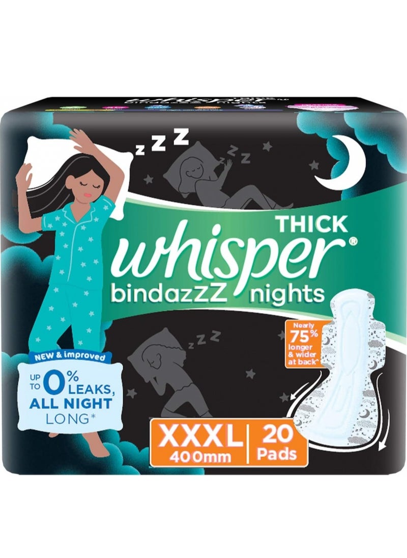 Whisper - Whisper Ultra Night Sanitary Pads for Women,Xxxl 20 Pads - Image 1