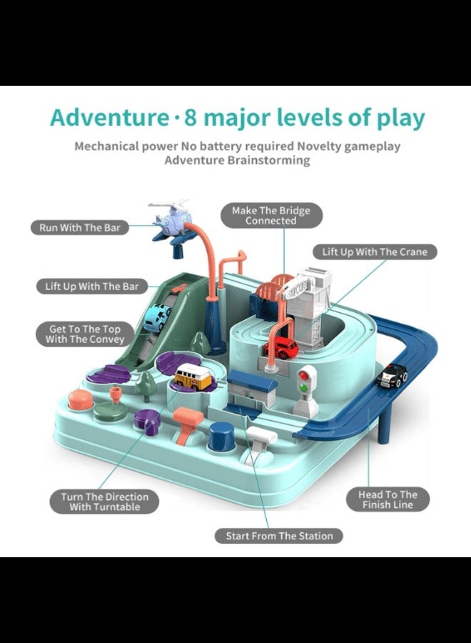 general Car Adventure Toys, Kids Race Track Toys for 3 4 5 6 7 Years Old Boys Girls, Puzzle Rail Car, City Rescue Toy w/ 4 Mini Cars, Preschool Educational Toys for Toddlers - Image 2