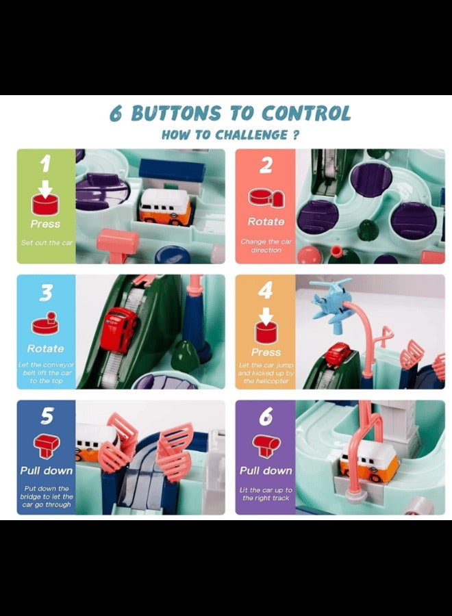 general Car Adventure Toys, Kids Race Track Toys for 3 4 5 6 7 Years Old Boys Girls, Puzzle Rail Car, City Rescue Toy w/ 4 Mini Cars, Preschool Educational Toys for Toddlers - Image 5