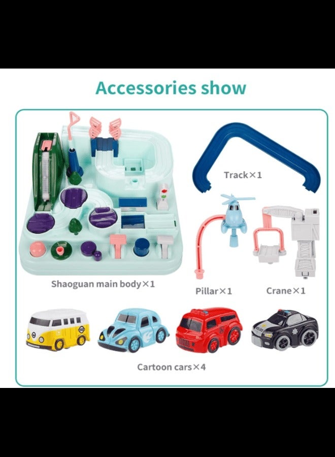 general Car Adventure Toys, Kids Race Track Toys for 3 4 5 6 7 Years Old Boys Girls, Puzzle Rail Car, City Rescue Toy w/ 4 Mini Cars, Preschool Educational Toys for Toddlers - Image 3