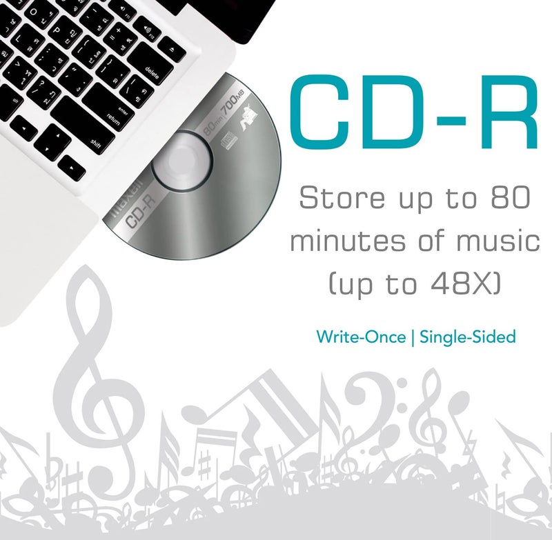 Maxell Maxell – 648220, Premium Quality Noise free Surface Playback Recordable CDs 700Mb Storage – 2x to 48x, Write Speed with 80 minutes - Blank CDs, CD Storage & Reusable Spindle Case Holder - 5 Pack - Image 3