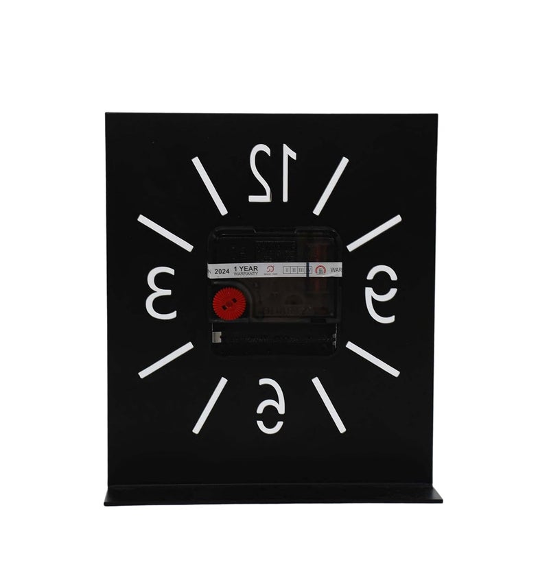 ZENTIMO STORE Modern Desktop Clock Black Face with Gold Hands Minimalist Design Standing DisplayModern Black Table Clock - Image 4