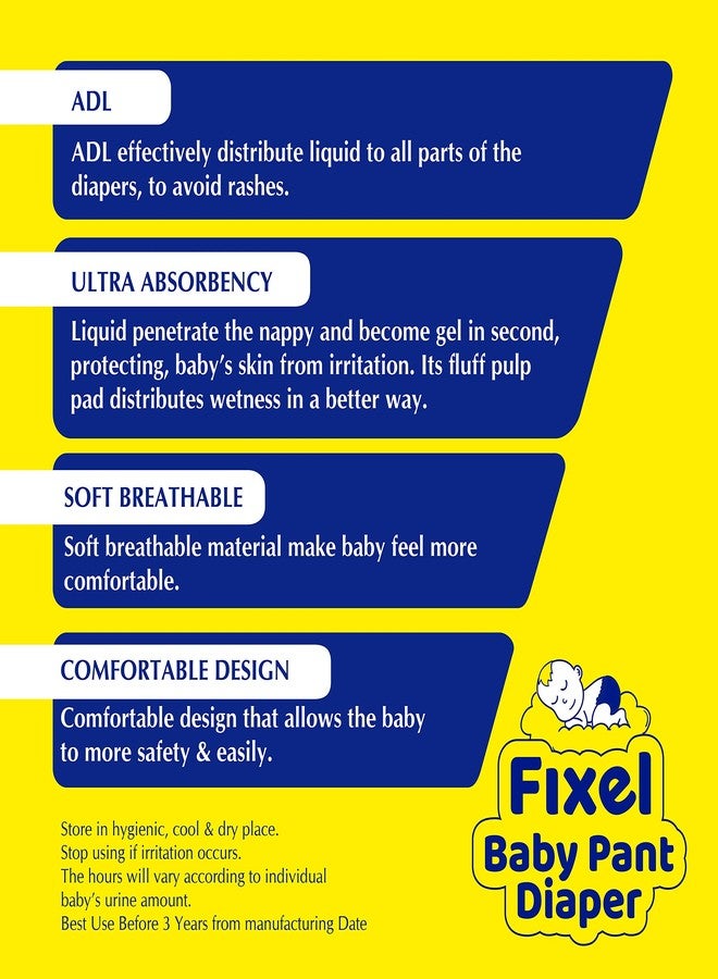 FIXEL Baby Diaper Pants Extra Large size, 12-18 kg (Pack of 3) 162 pieces - Image 2