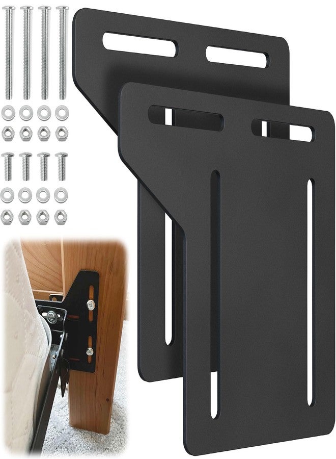 Yuleimy 2 PCS Bed Frame Brackets Adapter for Headboard Extra, Full to Queen Conversion Kit, Heavy Duty Bed Modification Plate, Headboard Attachment for Metal Bed Frame, Headboard Adapter Kit with Hardware - Image 1