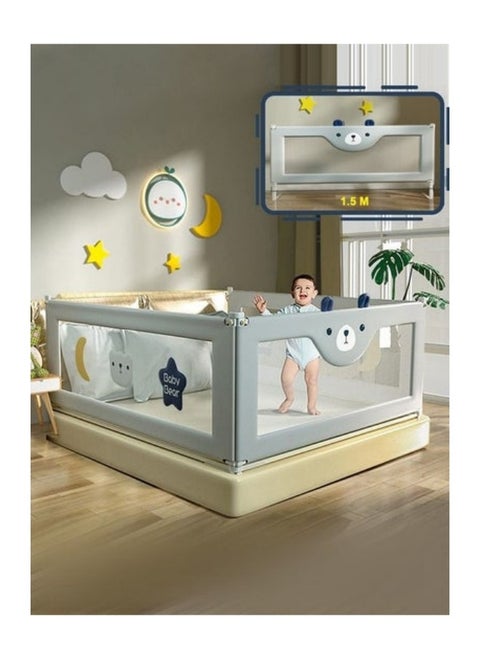 1-Piece Toddler Bed Rail Guard Anti-Fall Adjustable Baby Bed Rail Guard with Safety Child Lock 1 Side 150CM