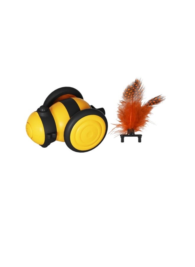 Healife - Interactive USB Rechargeable Cat Toy - Light-Chasing Bee with Colorful Tail, Automatic Obstacle Avoidance & Detachable Feathers - Image 1