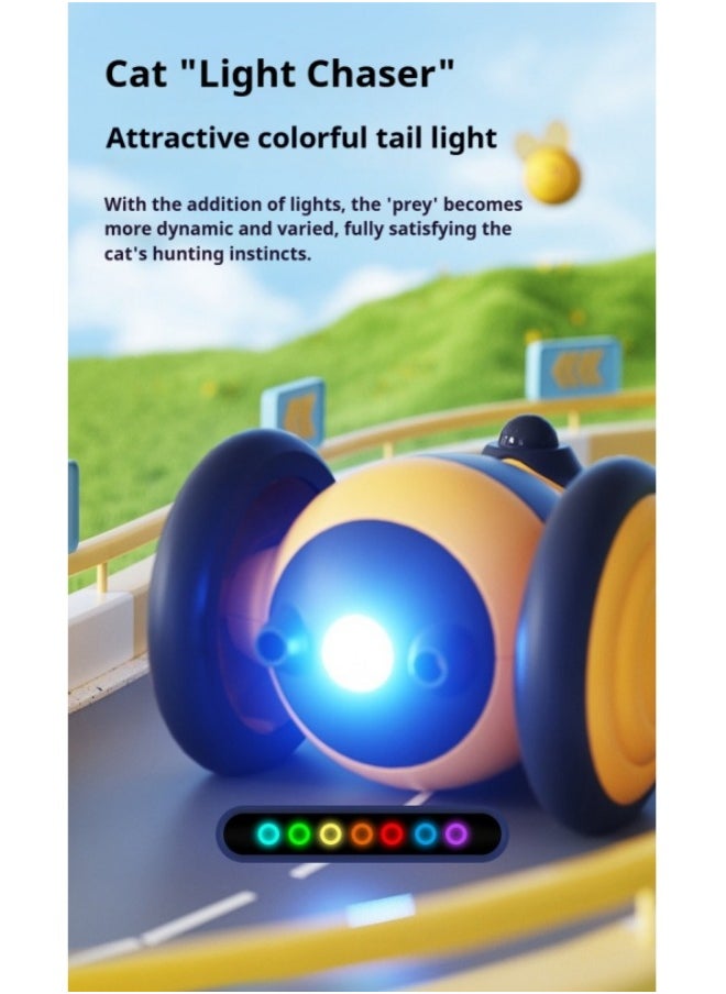 Healife - Interactive USB Rechargeable Cat Toy - Light-Chasing Bee with Colorful Tail, Automatic Obstacle Avoidance & Detachable Feathers - Image 1