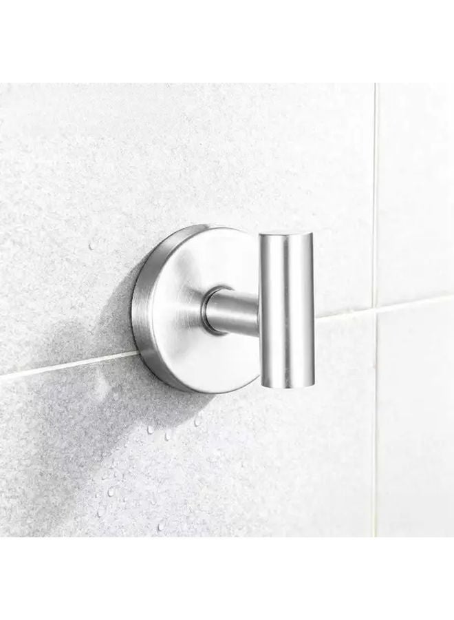 Silvery Suction Cup Hooks For Bathroom Shower Kitchen No Drill Stainless Steel Towel Hanger - Image 2