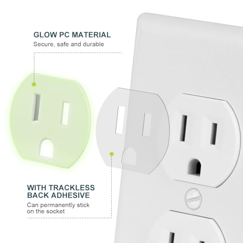 Lenink Loose Outlet Plug Fix, Glow in Dark, 12 Pack Plastic Snug Socket Secured, Outlet Tightener Insert, with Back Adhesive - Image 2