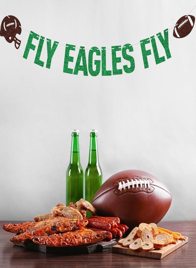 PYBHILK Green Glitter Fly Eagles Fly Banner, Eagles Football Party Decorations Banner, Game Day Sports Themed Party Decorations Supplies - Image 4