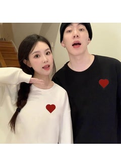 Casual Cotton-Like Oversized Love Sweatshirt Black female