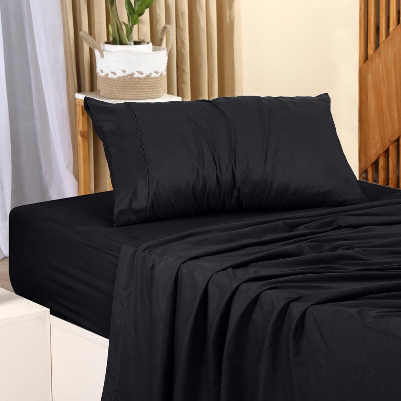Utopia Bedding Twin Bed Sheets Set - 3 Piece Bedding - Brushed Microfiber - Shrinkage and Fade Resistant - Easy Care (Twin, Black) - Image 3