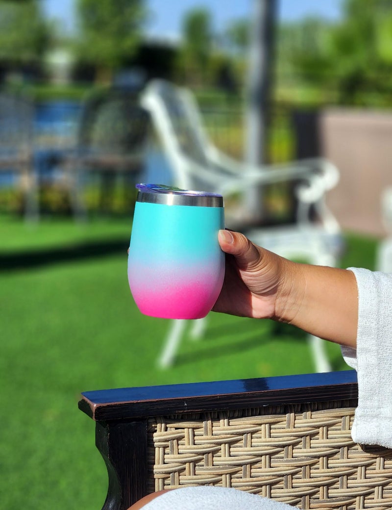 CHILLOUT LIFE 12 oz Stainless Steel Tumbler with Lid - Wine Tumbler Double Wall Vacuum Insulated Travel Tumbler Cup for Coffee  Wine  Cocktails  Ice Cream - Matte Powder Coat Color - Image 4