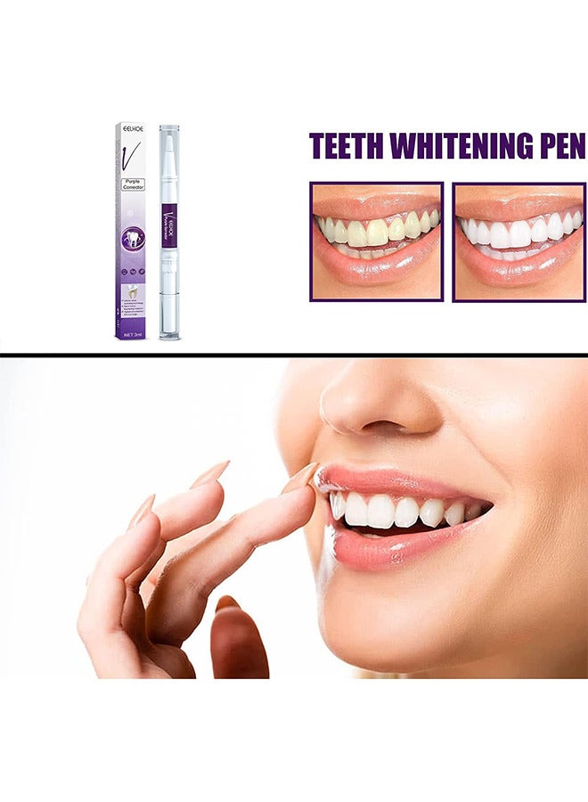 EELHOE Purple Teeth Whitening Pen, Effective, Painless, No Sensitivity, Travel-Friendly, Tooth Stain Remover and Coffee Stain Remover - Image 3