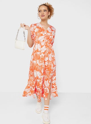 Urban Minx Side Slit Printed Dress