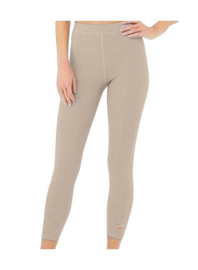 بنطال ضيق مضلع بخصر مطاطي صغير وخصر مرتفع - Image 1