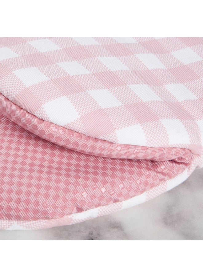 KitchenAid KitchenAid Gingham Mini Oven Mitt 2-Pack Set, Dried Rose, 5.5"x8"  - Image 4