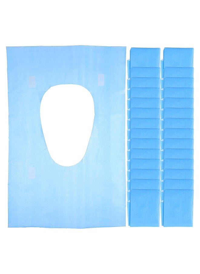 SKY-TOUCH - SKY-TOUCH 100pcs Disposable Toilet Seat Toilet Covers Disposable Toilet Seats Cushion Portable Toilet Disposable Planes for Kids Toilet Cushion Wood Pulp Paper Thicken Toddler Sheet,Blue,100 * 40cm - Image 1