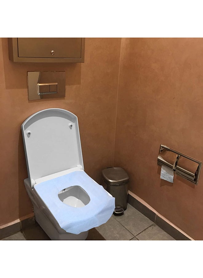 SKY-TOUCH - SKY-TOUCH 100pcs Disposable Toilet Seat Toilet Covers Disposable Toilet Seats Cushion Portable Toilet Disposable Planes for Kids Toilet Cushion Wood Pulp Paper Thicken Toddler Sheet,Blue,100 * 40cm - Image 1
