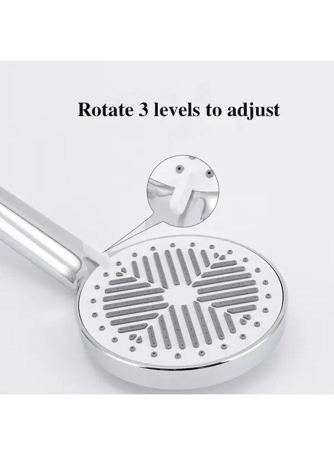 High Pressure Shower Head 3 Modes Large Panel Silvery Handheld Bathroom Accessories - Image 5
