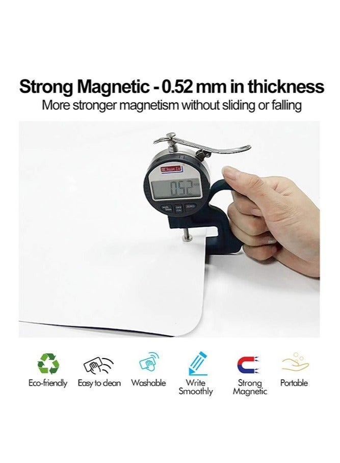 A4 Magnetic Fridge Dry Erase Whiteboard Sheet Self Adhesive with 3 Markers and 1 Board Eraser, Rounded Corner Family Message Board Office Memo, 21*30cm for Home Kitchen Fridge and Office Notice Board - Image 5