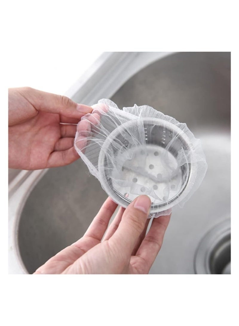 100 Pack Disposable Mesh Sink Strainer Bags Flexible Anti-Clogging Eco-Friendly Sink Filter Bags Fit All Drain Sizes for Kitchen Food Waste Collection - Image 2
