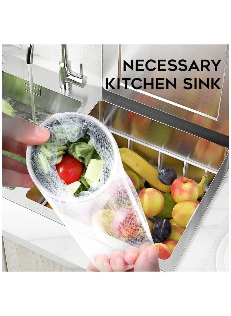 100 Pack Disposable Mesh Sink Strainer Bags Flexible Anti-Clogging Eco-Friendly Sink Filter Bags Fit All Drain Sizes for Kitchen Food Waste Collection - Image 1