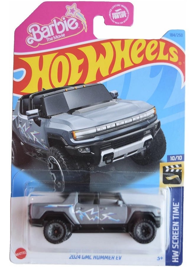 Hot Wheels 2024 Gmc Hummer Ev, Hw Screen Time 10/10 [Gray] Barbie The Movie 184/250  - Image 1