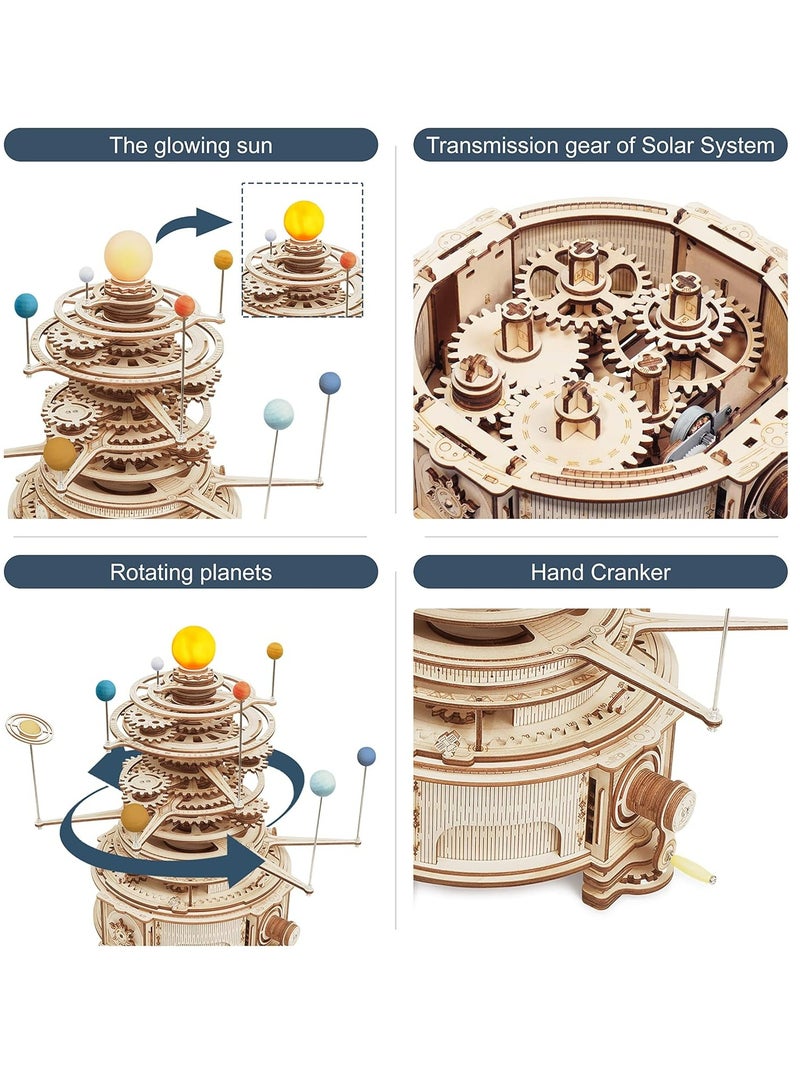 Robotime ROKR Mechanical Orrery ST001,3D Wooden Puzzles for Adults/Teens, Creative Home Decor, Unique Gift for Craft Hobby Adults/Teens - Image 5