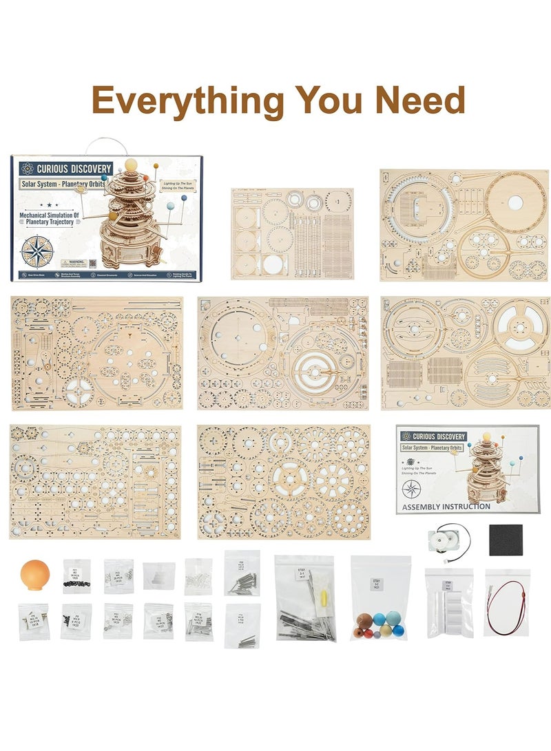 Robotime ROKR Mechanical Orrery ST001,3D Wooden Puzzles for Adults/Teens, Creative Home Decor, Unique Gift for Craft Hobby Adults/Teens - Image 4