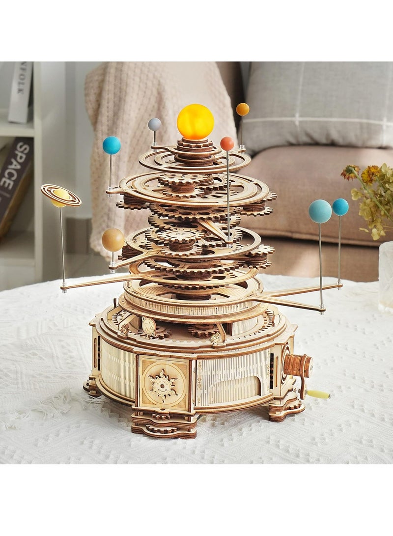 Robotime ROKR Mechanical Orrery ST001,3D Wooden Puzzles for Adults/Teens, Creative Home Decor, Unique Gift for Craft Hobby Adults/Teens - Image 2