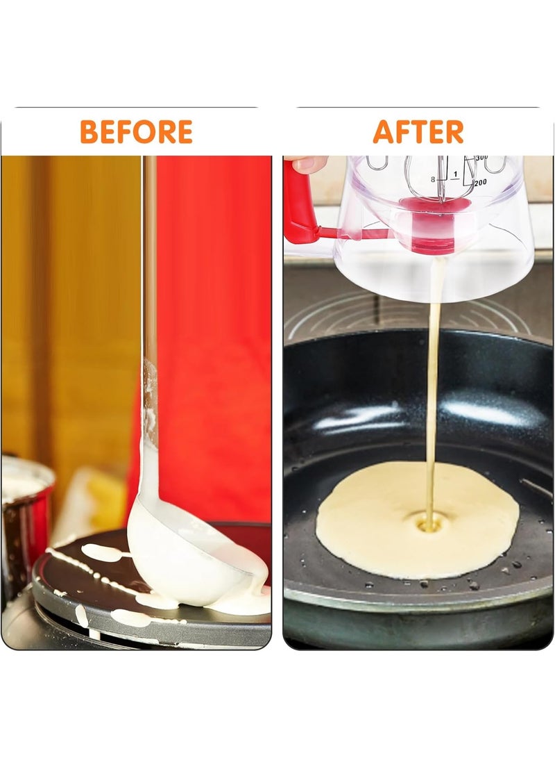 موثوقية التنبؤ موزع عجينة الفطائر موزع كب كيك دقيق مع وظيفة الخلط ومقياس قياس ABS فاصل عجينة البسكويت والوافل من الدرجة الغذائية (أحمر) - Image 3