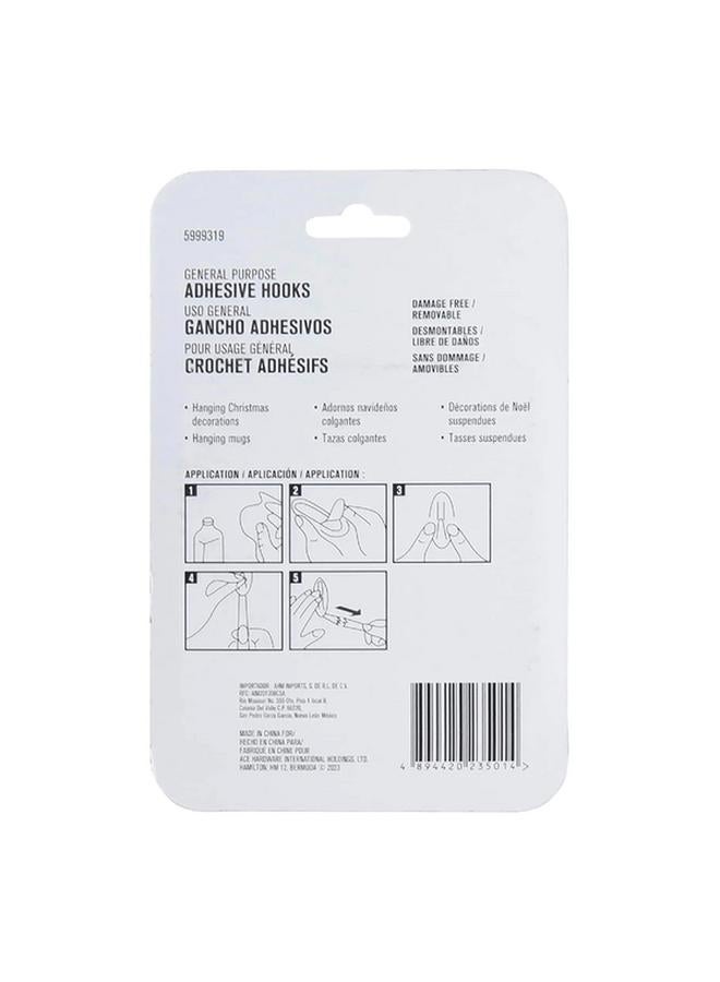 ACE 3-Piece General Purpose Damage Free Adhesive Hook with Strips Clear 3 x 5cm  - Image 2