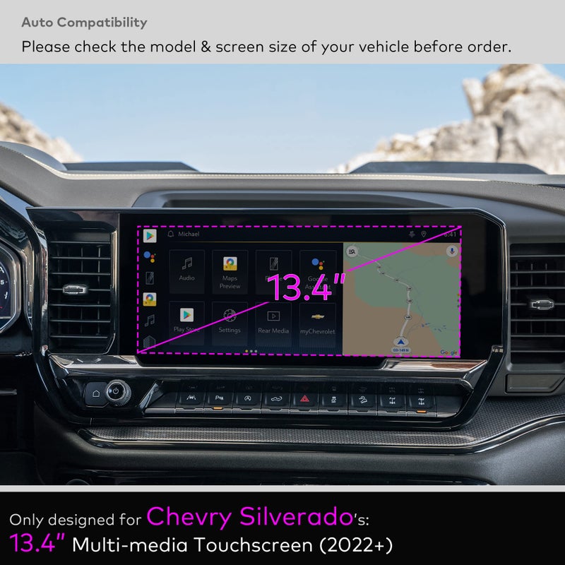 INNOSURE Glass Screen Protector for 2022/2023/2024/2025/2026 Chevrolet Silverado 1500 & GMC Sierra 1500, 2500HD 3500 HD 13.4" Touchscreen Anti Glare (Matte) - Image 2