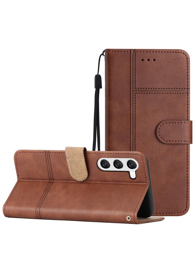 S-TOP Case For Samsung Galaxy S25 5G Cowhide Texture Stitching Leather Phone Case - Image 1